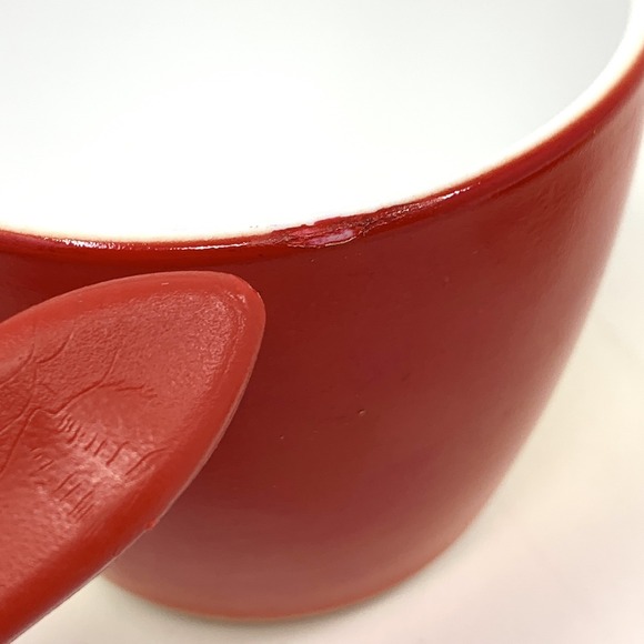 Vintage Hazel Atlas 4" Apple Milk Glass Jam Jar With Lid - Red and Yellow - Picture 9 of 12